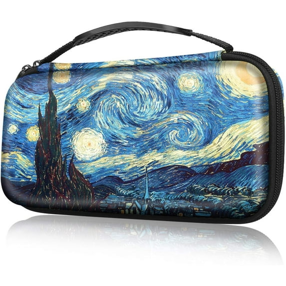 Fintie Carrying Case for Nintendo Switch OLED Model 2021/Nintendo Switch, Portable Traveler Protective Cover Storage Bag w/10 Game Card Slots & Inner Pocket, Starry Night