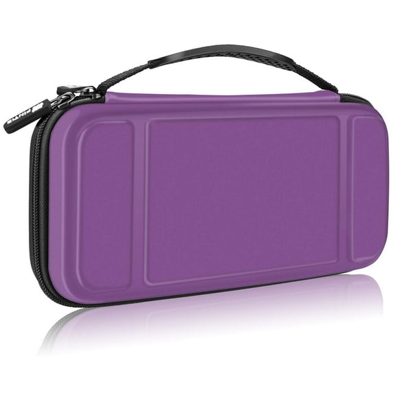 Fintie Carrying Case for Nintendo Switch OLED Model 2021/Switch 2017, Hard Shell Shockproof Protective Cover Travel Bag, w/10 Game Card Slots for Switch Console Joy-Con & Accessories, Purple