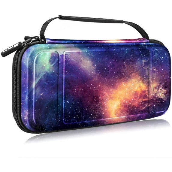 Fintie Carrying Case for Nintendo Switch OLED Model 2021/Switch 2017, Hard Shell Shockproof Protective Cover Travel Bag, w/10 Game Card Slots for Switch Console Joy-Con & Accessories, Galaxy