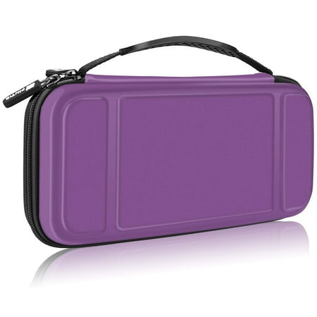 Fintie Carrying Case for Nintendo Switch OLED Model 2021/Switch 2017 [Shockproof] Hard Shell Protective Cover Travel Bag w/10 Game Card Slots for Switch Console Joy-Con & Accessories (Purple)