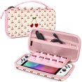 thumbnail image 1 of Fintie Carrying Case for Nintendo Switch OLED Model 2021/Switch 2017, [Shockproof] Hard Shell Protective Cover Travel Bag w/10 Game Card Slots, Coquette Cherries, 1 of 8