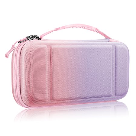 Fintie Carrying Case for Nintendo Switch OLED Model 2021/Switch 2017, [Shockproof] Hard Shell Protective Cover Travel Bag w/10 Game Card Slots, Fantacy Ombre