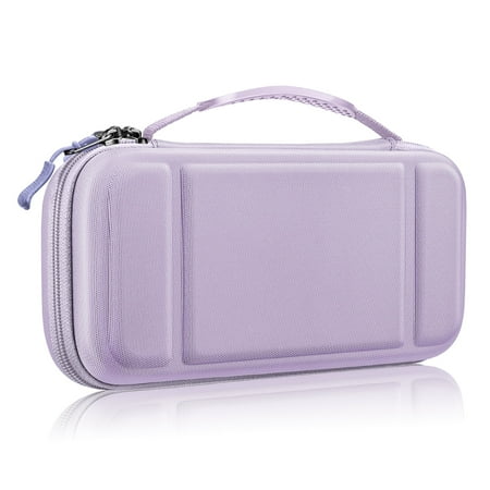 Fintie Carrying Case for Nintendo Switch OLED Model 2021/Switch 2017, [Shockproof] Hard Shell Protective Cover Travel Bag w/10 Game Card Slots, Lilac Purple