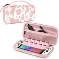 thumbnail image 1 of Fintie Carrying Case for Nintendo Switch OLED Model 2021/Switch 2017, [Shockproof] Hard Shell Protective Cover Travel Bag w/10 Game Card Slots,Strawberry Cow, 1 of 8