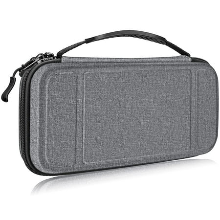 Fintie Carrying Case for Nintendo Switch OLED Model 2021/Switch 2017, [Shockproof] Hard Shell Protective Cover Travel Bag w/10 Game Card Slots , Gray