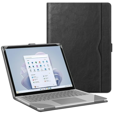 Fintie Case for 13.5 Inch Microsoft Surface Laptop 5/4/3/2 (Model: 1951/1868/1958/1950/1867/1769), Premium PU Leather Sleeve Protective Folio Book Cover with Large Pocket, Black