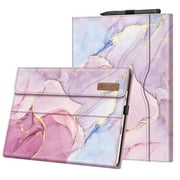 Fintie Case for 13" Microsoft Surface Pro 10 / Surface Pro 9 5G - Multiple Angle Viewing Portfolio Cover with Pocket and Stylus Holder, Compatible with Type Cover Keyboard, Glittering Marble