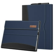 Fintie Case for 13" Microsoft Surface Pro 10 / Surface Pro 9 5G - Multiple Angle Viewing Portfolio Cover with Pocket and Stylus Holder, Compatible with Type Cover Keyboard, Navy/Black