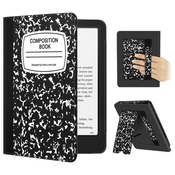 Fintie Case for 7"/6.8" Kindle Paperwhite(12th/11th Generation 2024/2021) / Colorsoft Signature Edition -Slim Foldable Stand Cover Auto Wake/Sleep, Composition Book