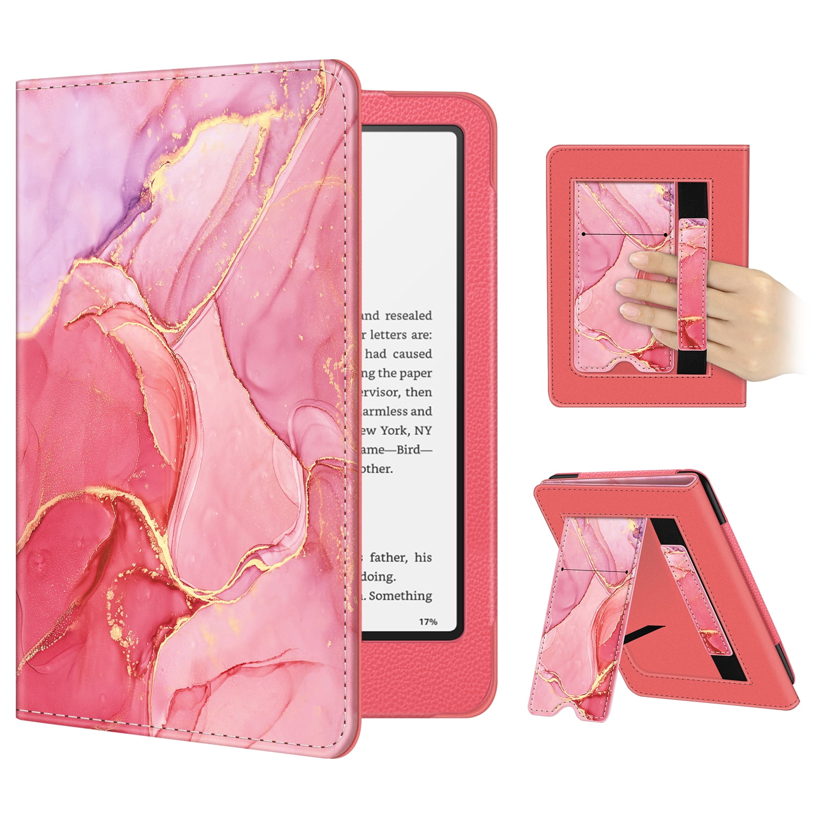 Fintie Case For 7"/6.8" Kindle Paperwhite 12th/11th Generation 2024 2021 Colorsoft Signature Edition Slim Foldable Stand Cover Auto Wake Sleep Lilac Marble - View #11