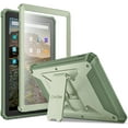 thumbnail image 1 of Fintie Case for Amazon Fire HD 10 / Fire HD 10 Plus 11th Generation 2021 Tablet - [Tuatara] Rugged Unibody Hybrid Kickstand Cover Built-in Screen Protector, Sage Green, 1 of 8
