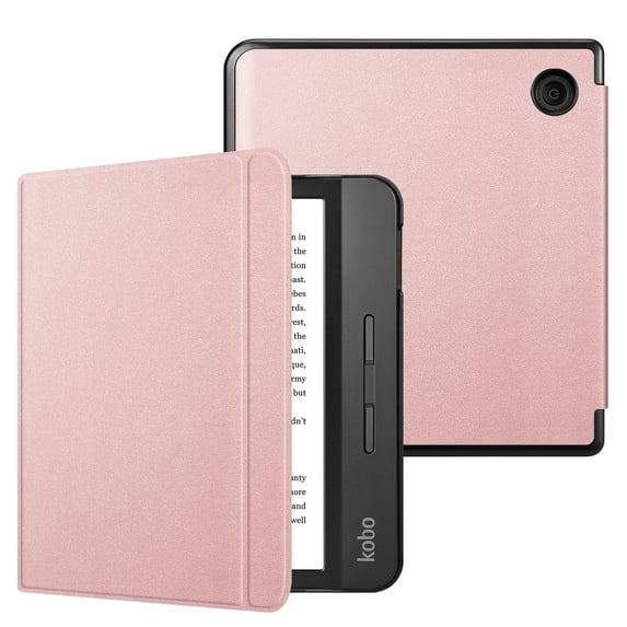 Fintie Case for Kobo Libra H2O 7" eReader - Protective SlimShell Cover with Auto Sleep/Wake - Ultra Thin and Lightweight Shield with PU Leather, Rose Gold