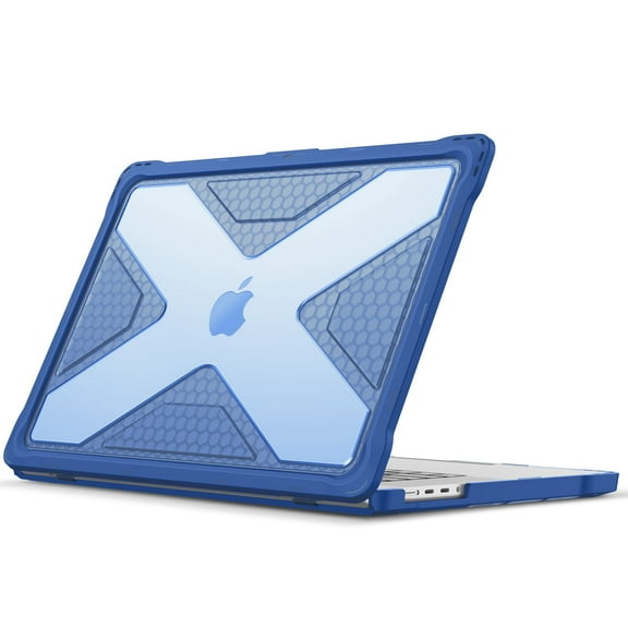 Fintie Case for MacBook Pro 16 Inch Case A3403 A3186 A2991 A2780 A2485 (2024 2023 2022 2021) - Heavy Duty Rugged Hard Shell Cover with TPU Bumper for 16" MacBook Pro M4/M3/M2/M1 Pro/Max Chip, Blue