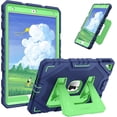 thumbnail image 1 of Fintie Case for Samsung Galaxy Tab A11+ Plus 2025/ A9+ Plus 11 Inch 2023, Fully-Body Rugged Heavy Duty Shockproof Protective Case with Kickstand & Shoulder Strap for Kids, Navy/Green, 1 of 1