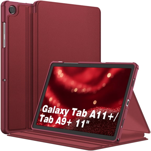 Fintie Case for Samsung Galaxy Tab A11+ Plus 2025/ A9+ Plus 11 Inch 2023, Slim Shield Multiple Angle Stand with Soft TPU Back Shell Cover, Auto Wake/Sleep, Wine