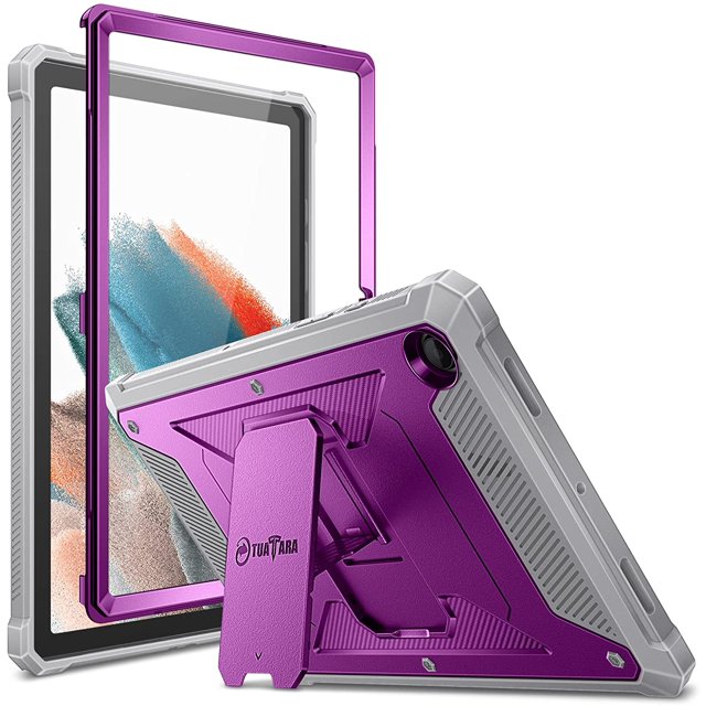 Fintie Case for Samsung Galaxy Tab A8 10.5 Inch 2022 (SM-X200/X205/X207), Shockproof Tuatara Rugged Drop Protection Kickstand Built-in Screen Protector, Purple