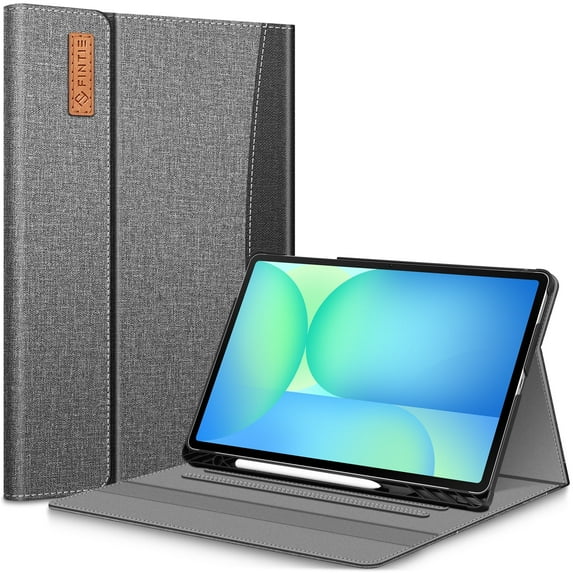 Fintie Case for Samsung Galaxy Tab S10 FE Plus 13.1 Inch 2025 Model (SM-X620/X626) with Built-in S Pen Holder, Multiple Angle Portfolio Business Cover with Pocket Auto Sleep/Wake, Gray