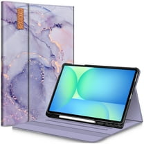 Fintie Case for Samsung Galaxy Tab S10 FE Plus 13.1 Inch 2025 Model (SM-X620/X626) with Built-in S Pen Holder, Multiple Angle Portfolio Business Cover with Pocket Auto Sleep/Wake, Lilac Marble