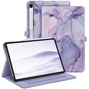 Fintie Case for Samsung Galaxy Tab S10 Lite/ S10 FE/ S9 FE 5G 10.9 Inch/Tab S9 11 Inch, Multi-Angle Viewing Protective Cover with Pocket, Auto Sleep/Wake, Lilac Marble