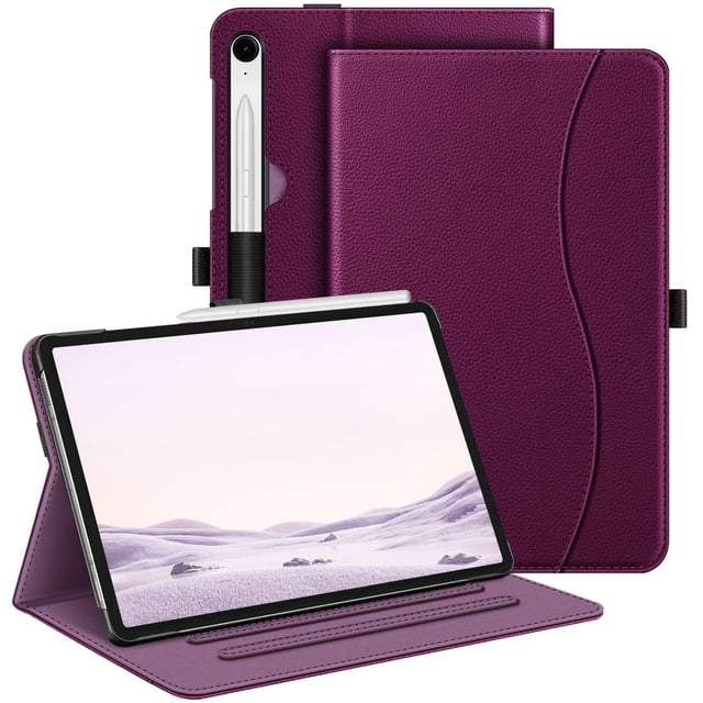 Fintie Case for Samsung Galaxy Tab S10 Lite/ S10 FE/ S9 FE 5G 10.9 Inch/Tab S9 11 Inch, Multi-Angle Viewing Protective Cover with Pocket, Auto Sleep/Wake, Purple