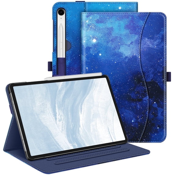 Fintie Case for Samsung Galaxy Tab S10 Lite/ S10 FE/ S9 FE 5G 10.9 Inch/Tab S9 11 Inch, Multi-Angle Viewing Protective Cover with Pocket, Auto Sleep/Wake, Starry Sky
