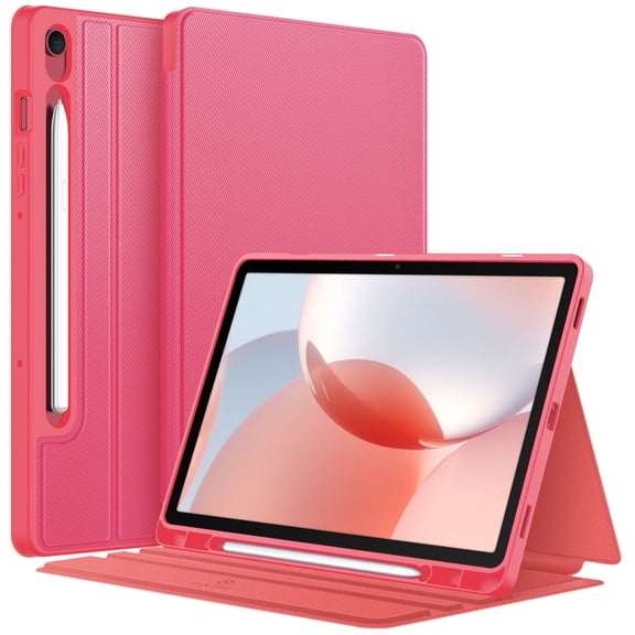 Fintie Case for Samsung Galaxy Tab S10 Lite/ S10 FE/ S9 FE 5G 10.9 Inch/Tab S9 11 Inch with S Pen Holder, Slim Shield Multiple Angle Stand with Soft TPU Back Shell Cover,Pink