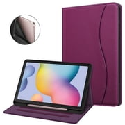 Fintie Case for Samsung Galaxy Tab S6 Lite 10.4(2024/2020/2022) with S Pen Holder, Multi-Angle Viewing Soft TPU Back Cover with Pocket Auto Wake/Sleep, Purple