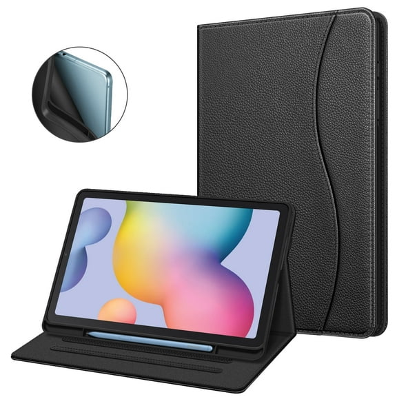 Fintie Case for Samsung Galaxy Tab S6 Lite 10.4 Inch 2024/2022/2020 with S Pen Holder, Multi-Angle Viewing Soft TPU Back Cover with Pocket Auto Wake/Sleep,Black