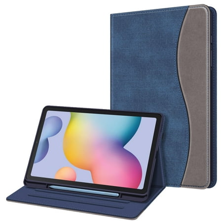 Fintie Case for Samsung Galaxy Tab S6 Lite 10.4 Inch 2024/2022/2020 with S Pen Holder, Multi-Angle Viewing Soft TPU Back Cover with Pocket Auto Wake/Sleep,Denim Indigo