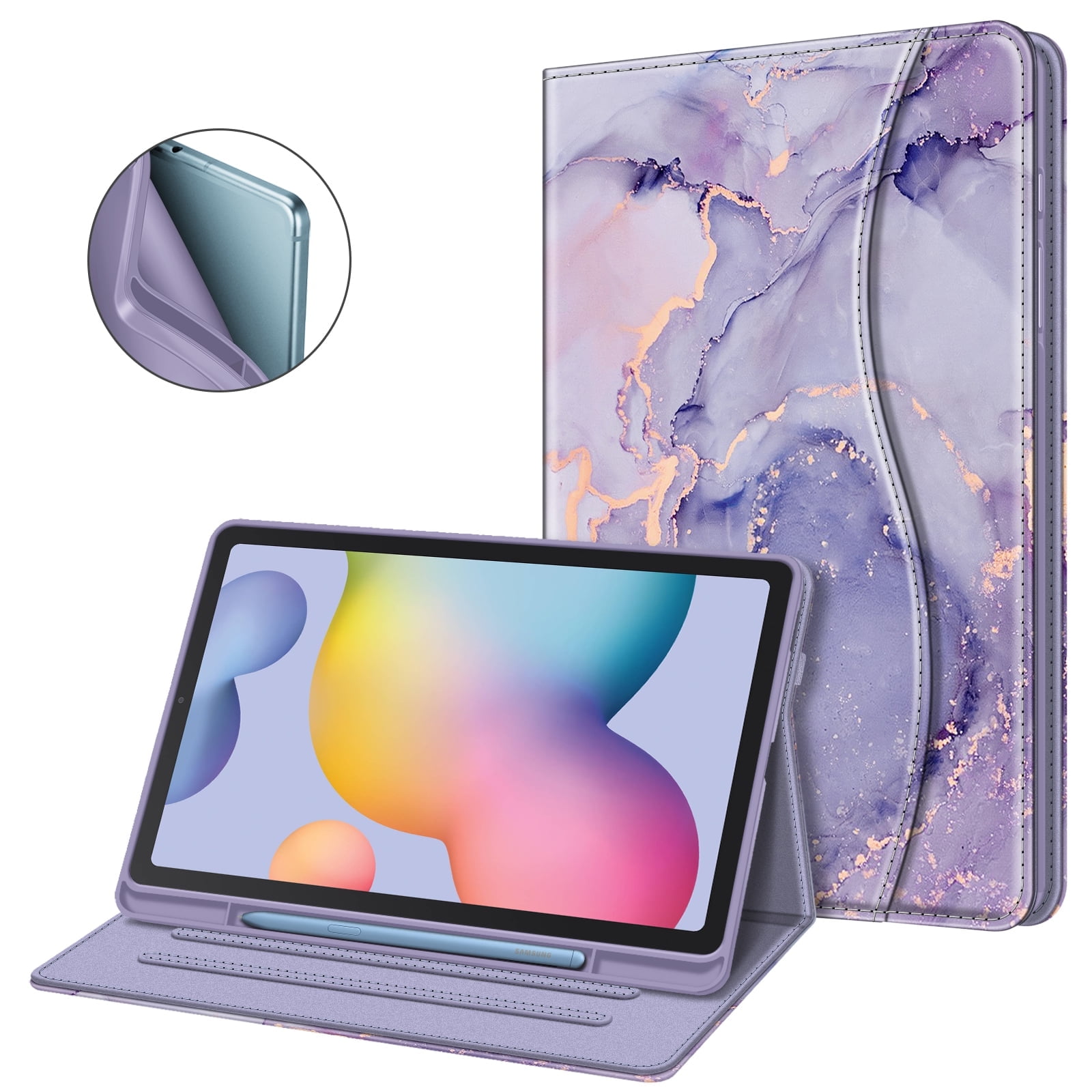Funda Fintie para Samsung Galaxy Tab S6 Lite Mármol Lila