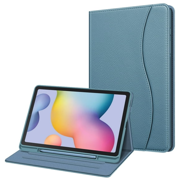 Fintie Case for Samsung Galaxy Tab S6 Lite 10.4 Inch 2024/2022/2020 with S Pen Holder, Multi-Angle Viewing Soft TPU Back Cover with Pocket Auto Wake/Sleep,Ocean Blue
