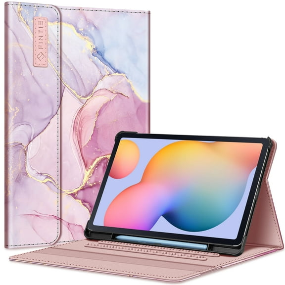 Fintie Case for Samsung Galaxy Tab S6 Lite 10.4 Inch 2024/2022/2020 with S Pen Holder, Multiple Angle Portfolio Cover with Pocket Auto Sleep/Wake, Dreamy Marble