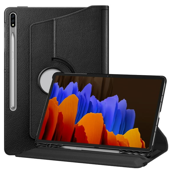 Fintie Case for Samsung Galaxy Tab S7 Plus 12.4 2020 Release SM-T970/T975/T976 Model Tablet, 360 Degree Rotating Case Swivel Smart Stand Cover With S Pen Holder Auto Sleep/Wake, Black