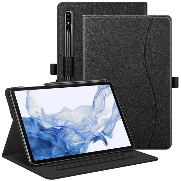 Fintie Case for Samsung Galaxy Tab S8 2022/Tab S7 2020 11 Inch (Model SM-X700/X706/T870/T875/T878), Multi-Angle Viewing Protective Cover with Pocket, Auto Sleep/Wake, Black