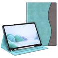 thumbnail image 1 of Fintie Case for Samsung Galaxy Tab S10 Plus 2024/ Tab S9 Plus 2023 12.4 Inch with S Pen Holder, Multi-Angle Viewing Smart Stand Back Cover with Pocket, Auto Wake/Sleep, Turquoise, 1 of 7