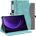thumbnail image 1 of Fintie Case for Samsung Galaxy Tab S9 Plus 12.4 Inch 2023 Model (SM-X810/X816B/X818U) with S Pen Holder, Multi-Angle Viewing Protective Cover with Pocket, Auto Sleep/Wake, Turquoise, 1 of 10