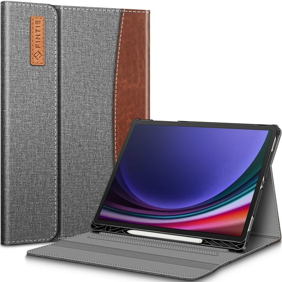 Fintie Case for Samsung Galaxy Tab S10 Plus 2024/ S9 Plus/ S9 FE Plus 5G 12.4 Inch 2023 with Built-in S Pen Holder, Multiple Angle Portfolio Business Cover with Pocket Auto Sleep/Wake, Brown