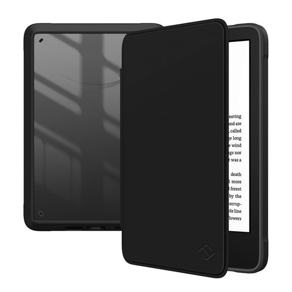 Fintie Case for 6" Kindle (11th Generation, 2022 Release) - Shockproof Hybrid Slim Cover Transparent Back Shell with Auto Sleep/Wake, Black