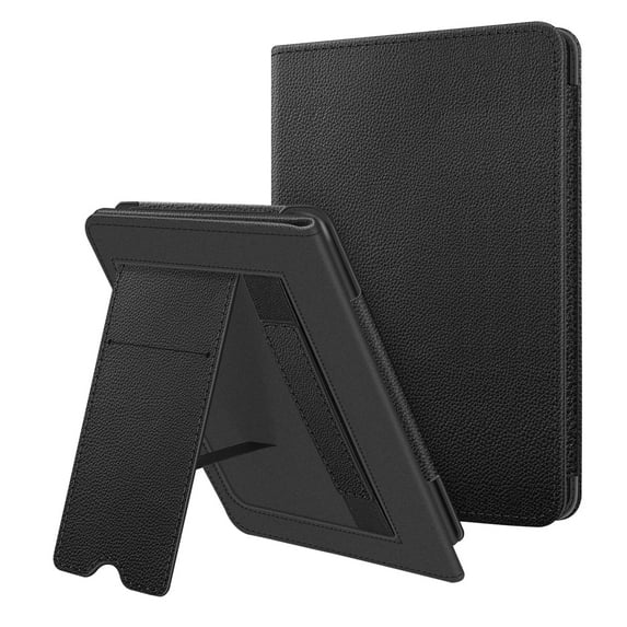 Fintie Case for 6" All-New Kindle (11th Generation-2024/2022 Release), Premium PU Leather Sleeve Stand Cover with Card Slot and Hand Strap, Black