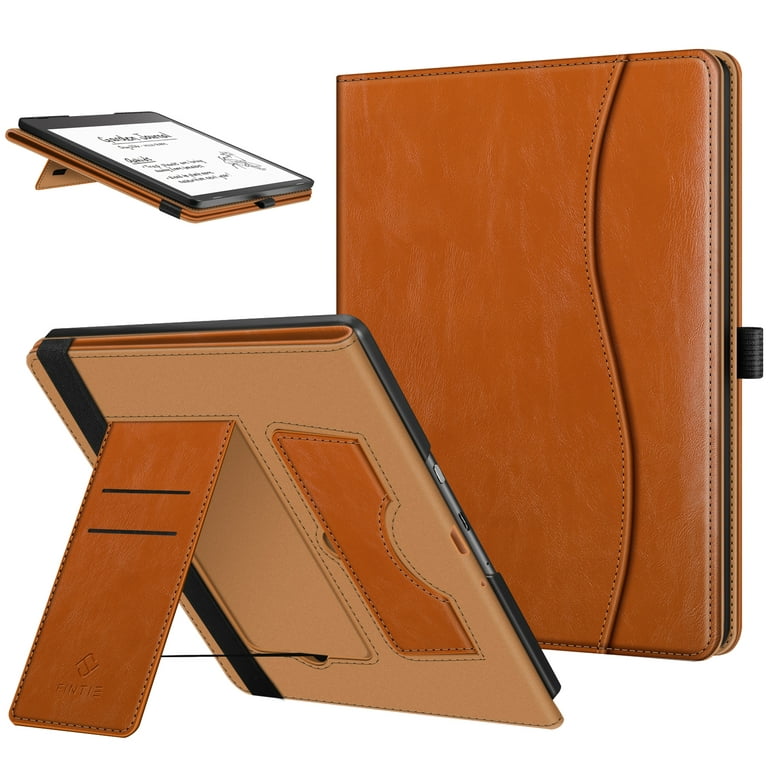 Fintie Case for Kindle Scribe 10.2 Inch Tablet(2022 Released)- Premium PU  Leather Stand Cover Auto Sleep/Wake with Card Slot and Pen Holder, Brown 