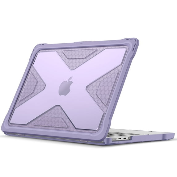 Fintie Case for MacBook Pro 14 Inch A3401 A3185 A3112 A2992 A2918 A2779 A2442 with M4 M3 M2 M1 Chip (2024 2023 2022 2021 Release) - Heavy Duty Rugged Hard Shell Case Cover with TPU Bumper, Lilac