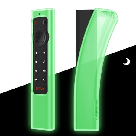 Fintie Case for NVIDIA Shield TV Pro/4K HDR Remote Controller- CaseBot Light Weight (Anti Slip) Shockproof Silicone Cover, Green Glow