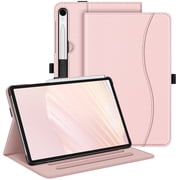 Fintie Case for Samsung Galaxy Tab S10 Lite/ S10 FE/ S9 FE 5G 10.9 Inch/Tab S9 11 Inch, Multi-Angle Viewing Protective Cover with Pocket, Auto Sleep/Wake, Rose Gold