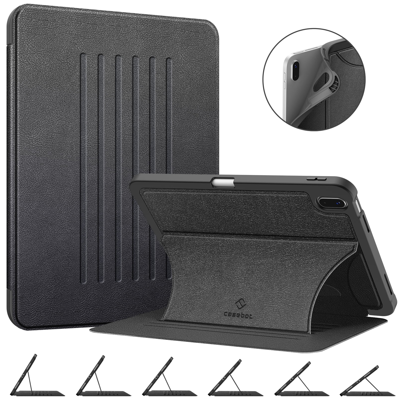 Fintie Case For IPad IPad (A16) 11th Generation 11 Inch (2025), IPad 10th Generation 10.9 Inch (2022) - Multi-Angle Viewing Shockproof Soft TPU Cover, Clear Back Shell, Pencil Holder, Black