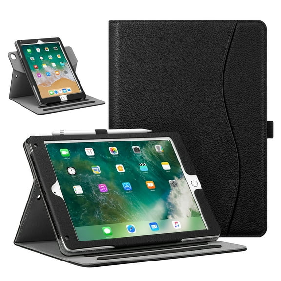 Fintie Case for iPad 9.7 6th / 5th Gen, iPad Air 1/2 - Multi-Angle Stand Cover w/Pocket, Pencil Holder, Black