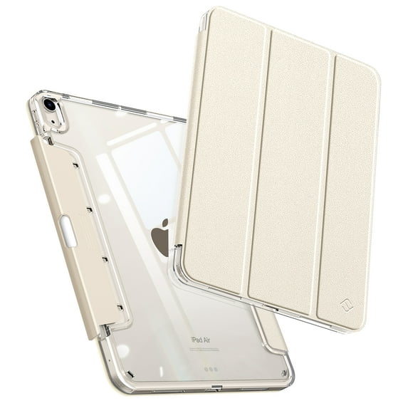 Fintie Clear Case for iPad Air 11" M3 (2025) / M2 (2024), iPad Air 10.9" 5th / 4th Gen – Transparent Back Cover with Pencil Holder, Starlight