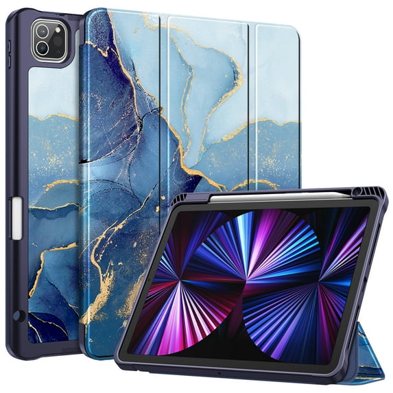 Fintie Case for iPad Pro 11-inch (4th / 3rd / 2nd / 1st Generation) 2022/2021 - Soft Flexible TPU Stand Back SlimShell Cover with Pencil Holder