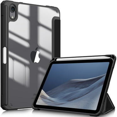 Fintie Hybrid Slim Case for iPad Mini 7 (A17 Pro) 2024 / iPad Mini 6 2021 - Shockproof Clear Transparent Back Shell with Pencil Holder