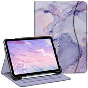 Fintie Case for iPad 10th Generation 10.9 Inch (2022 Model), Multi-Angle Viewing Protective Stand Cover with Pencil Holder & Pocket, Auto Sleep/Wake, Lilac Marble