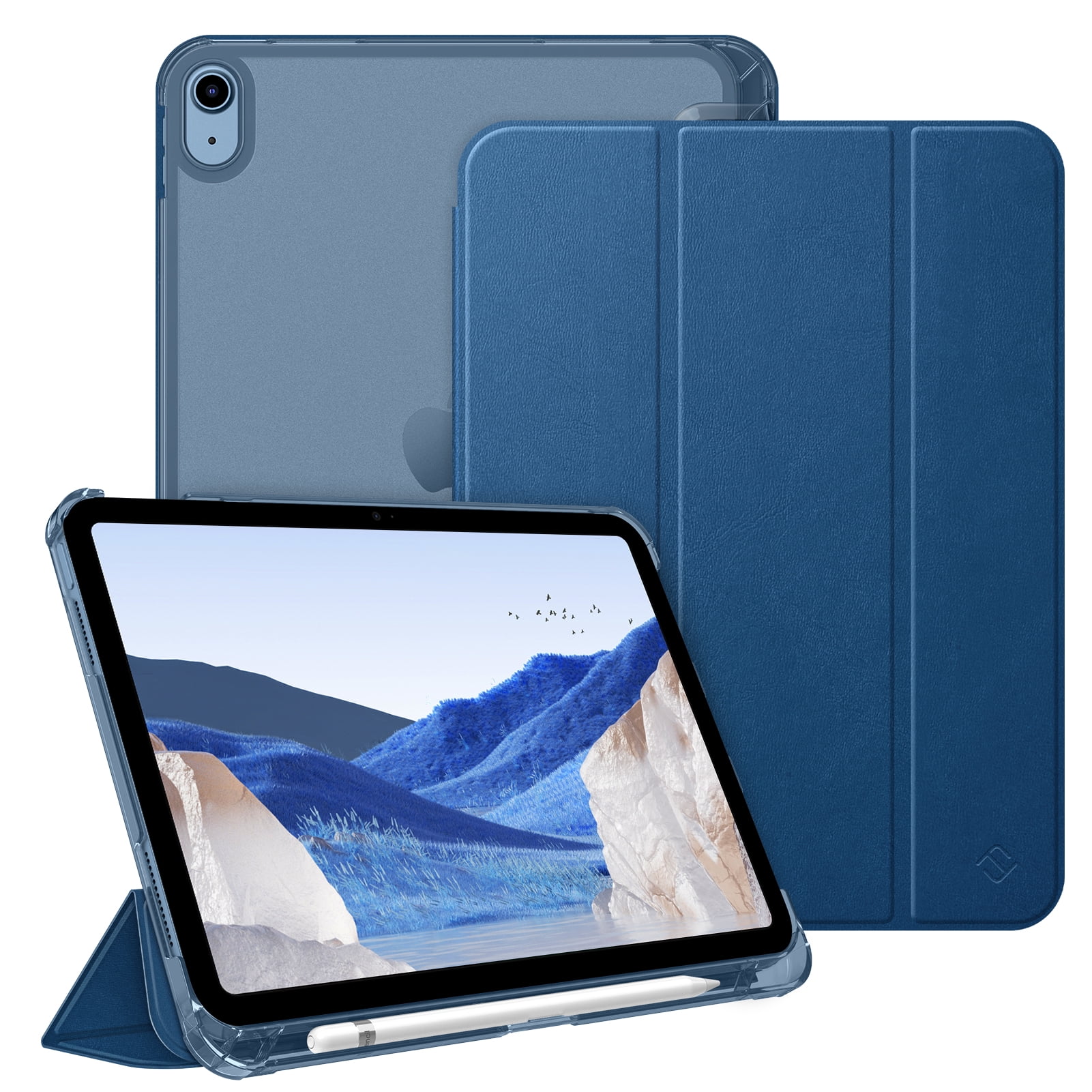 Vobafe Case for iPad 10.Gen 2022 10.9 with Pencil Holder, Soft TPU Smart  Folio Case for iPad 10e, Transparent PC Back Shell, Automatic  Awakening/Sleeping,Blue Grey : : Electronics